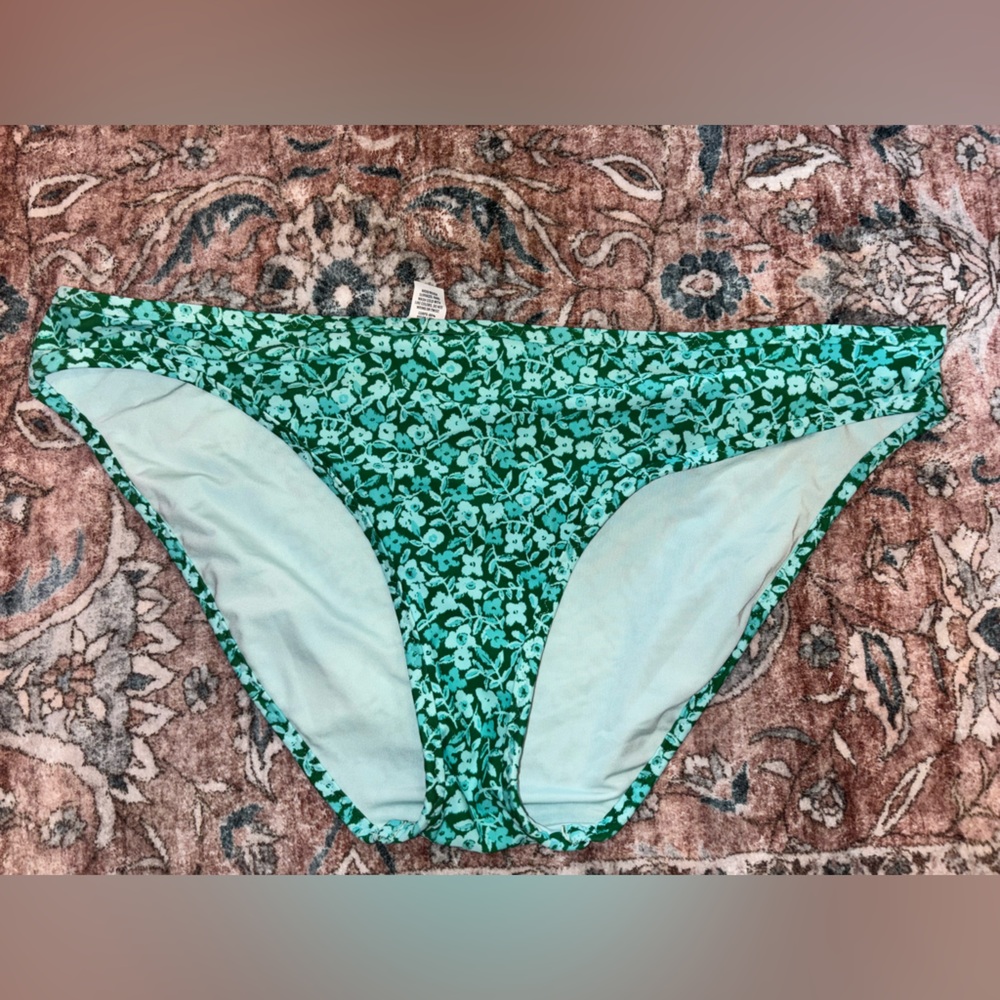 Aerie Green Floral Bikini Bottom